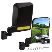 No Drilling Golf Cart Side Mirrors with Built-In Reflector, Universal HD