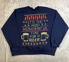 Gildan Heavy Blend Funny Sweater Christmas Beer Wonderful Holiday Pullover XL