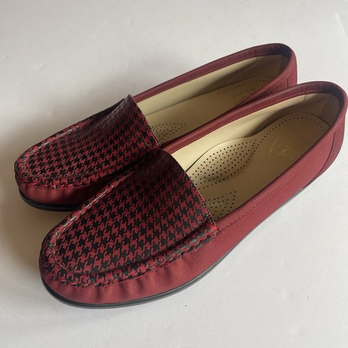 SAS Simplify Halbschuhe Damenschuhe Größe 8,5 M rot Leder Slipper bequem Ortho - Bild 8 von 13