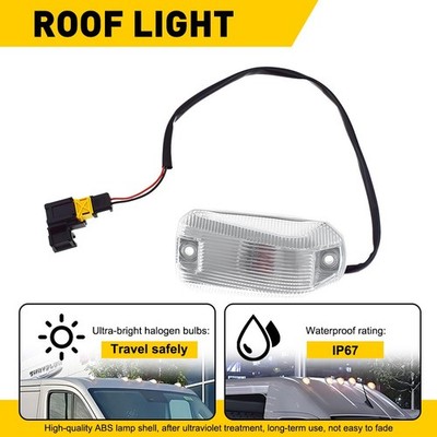 Clear Top Cab Marker Roof Halogen Amber Light for 2014-23 Dodge ProMaster 1500 H