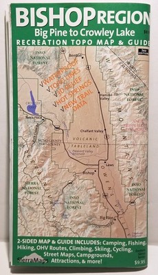 SIERRA MAPS BISHOP REGION : BIG PINE TO CROWLEY LAKE ~ WATERPROOF~ FREE SHIPPING