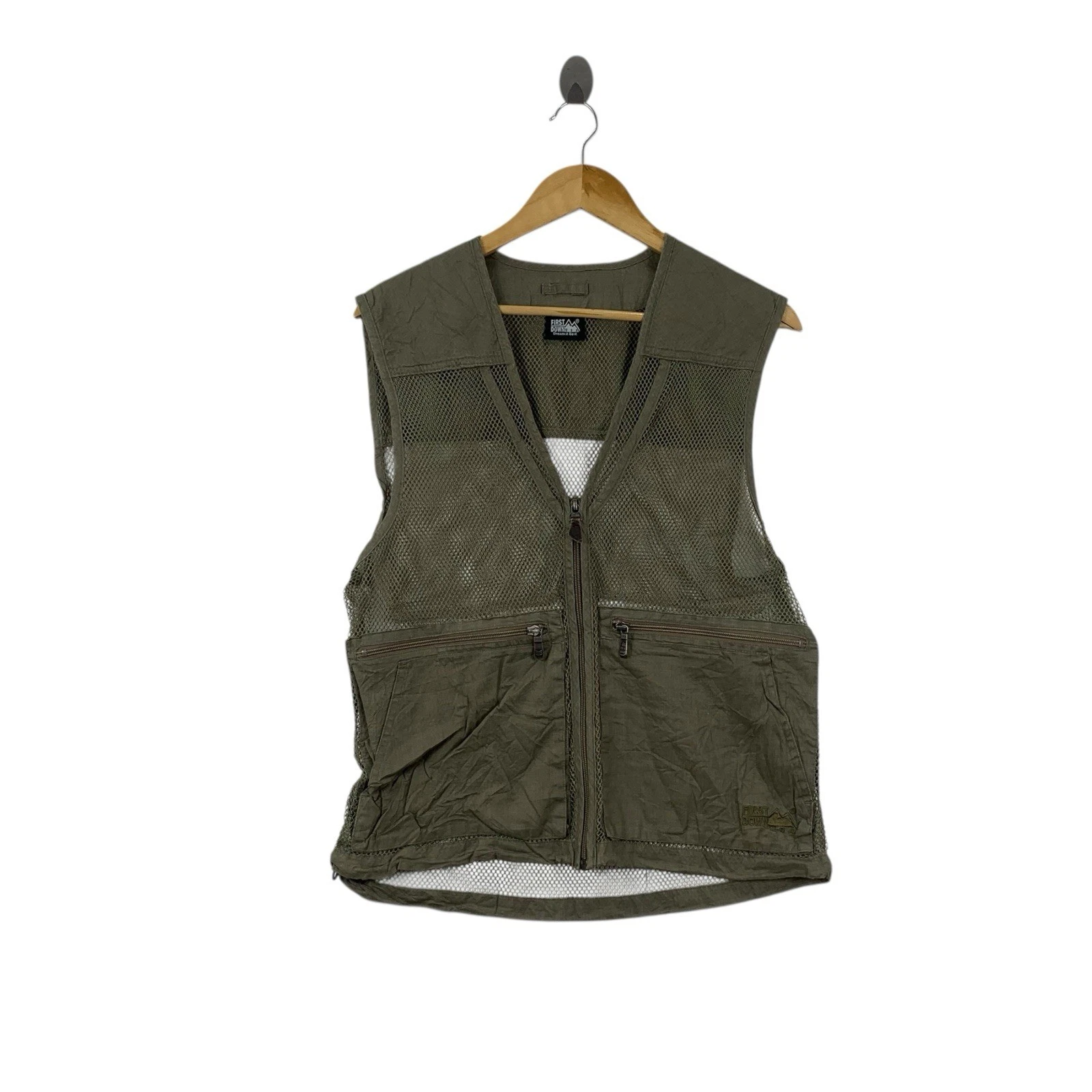 Vintage FIRST DOWN USA Hunting Technical Outdoor Vest Jacket Windbreaker