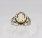 Sterling Silver Vintage 1.30ct Citrine Twist Band Ring Size 7