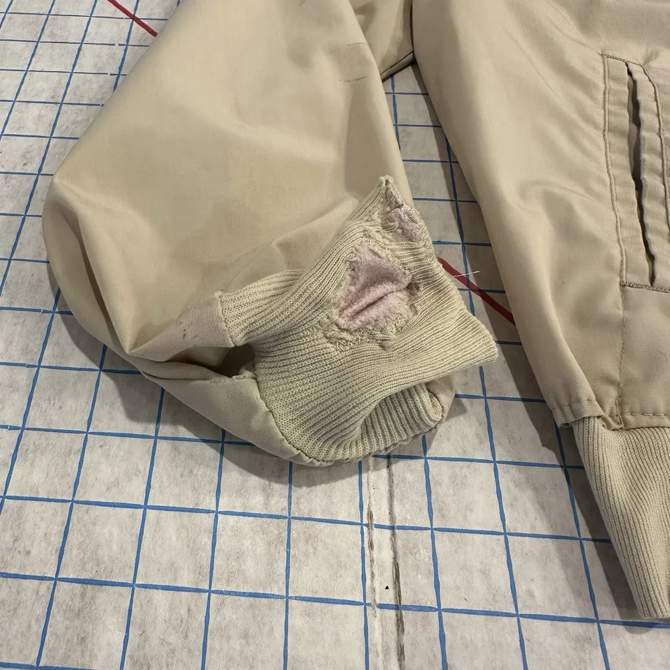 Chaqueta De Colección Montgomery Ward Para Hombre Grande Beige Trabajo Cremallera Ricky Recortada Años 70 Foto 2 de 4