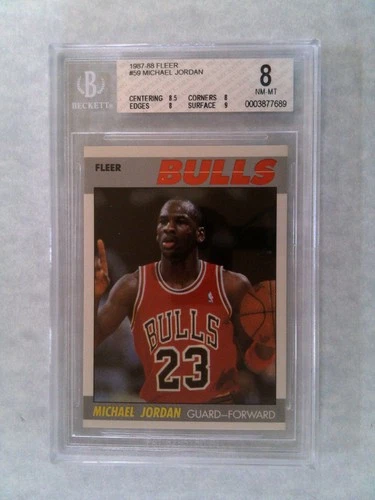 1987-88 Fleer Basketball Michael Jordan #59 Beckett BGS 8
