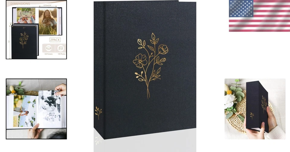 Álbum de fotos 5x7 100 fotos cubierta de lino boda familiar recuerdos de viaje Foto 2 de 4