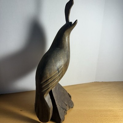 Vintage Ironwood Quail Folk Art Carved Wooden Figurine Indigenous Seri Mexico
