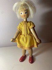 Vintage 1960’s Wooden Polish 7" Peg Jointed Doll w/ Original Clothing, Poland
