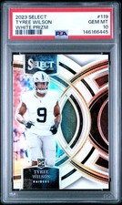 TYREE WILSON 2023 PANINI SELECT PREMIER WHITE PRIZM RC #D 06/35 PSA 10 POP 2