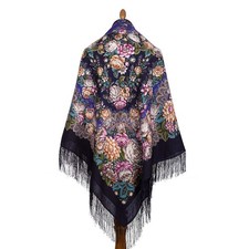 Pawlow Posad/Pavlovo Posad Schal-Tuch Folklore 146x146 Wolle 1797-15