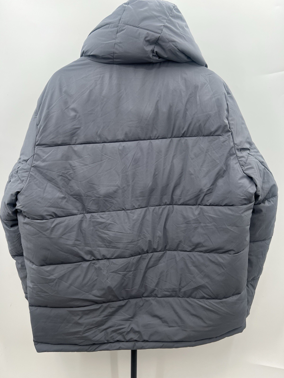Chaps Puffer Jacket Mens Gray Hooded Water Resistant Freedom Stretch Winter L - second product detail image
