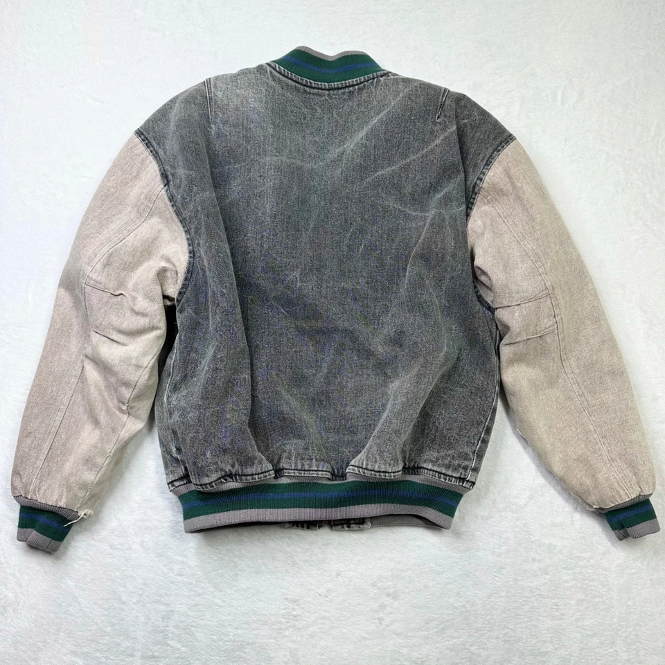 Альтернативная одежда джинсовая куртка средний PA нашивка шерпа с подкладкой куртка-бомбер винтажный - Изображение 2 из 4
