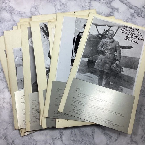 Vintage Photo Exhibit WW1 US Military Air Force Ace Pilots With Biography