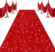 Sequin Aisle Runner Red Carpet for Party 2X15Ft Glitter Wedding Ceremony Floor R