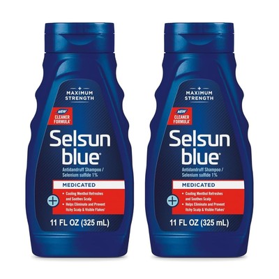 Selsun Blue Medicated Shampoo 11 fl oz Maximum Strength 1% Selenium Sulfide
