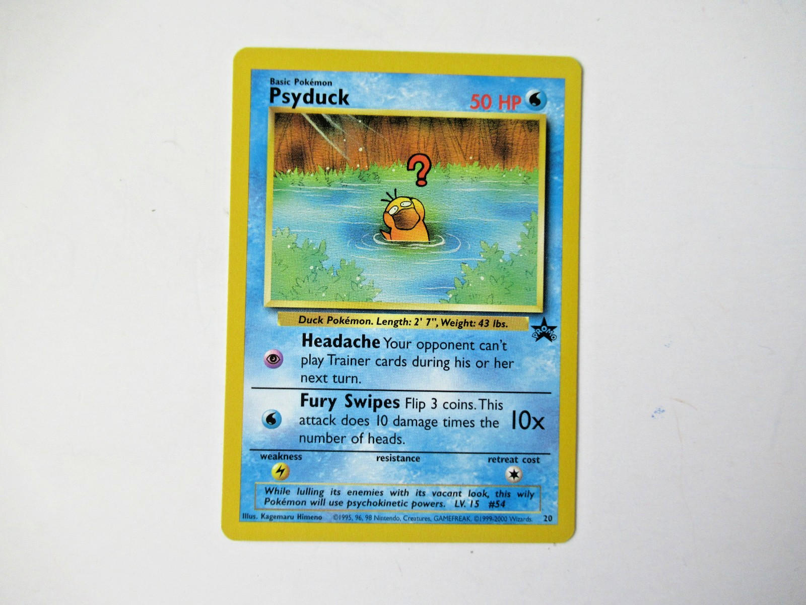 Psyduck #20 WOTC Black Star League Promo 2000 Pokemon Wizards Of The Coast TCG