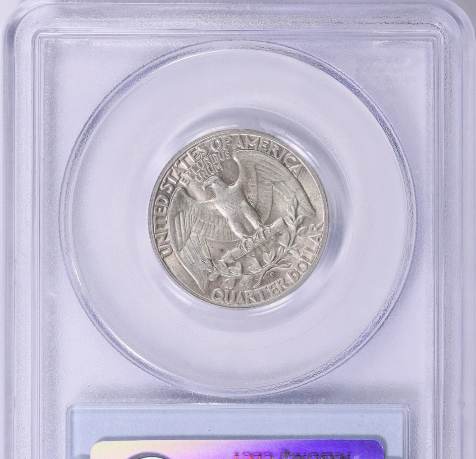 1942 D Washington Quarter DDO PCGS AU58 CAC POP 19/9 Exceedingly RARE - Image 3 of 3