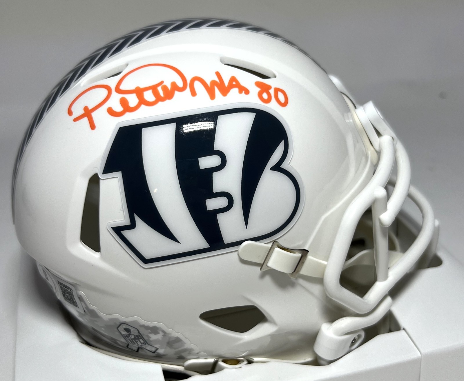 Peter Warrick Autographed Signed Cincinnati Bengals Bengals Riddell 2024 SALUTE Speed Mini Helmet AUTO - BAS 