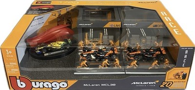 Bburago 1 43 Formula 1 McLaren MCL38 Racing Team 3 Cars Pit Crew