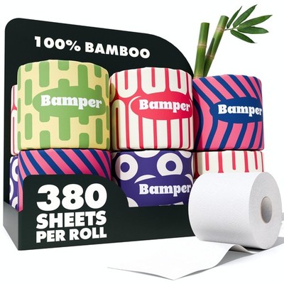 Bamboo Toilet Paper, 3-Ply & 380 380 Sheets (Pack of 12), Classic White
