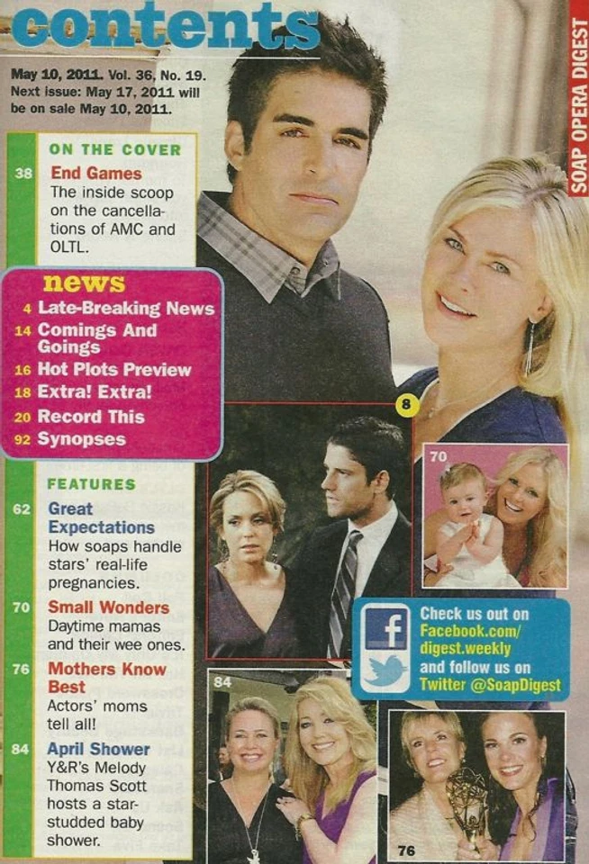 Soap Opera Digest Magazine May 10 2011 Days of Our Lives Rebecca Herbst - Image 2 of 3