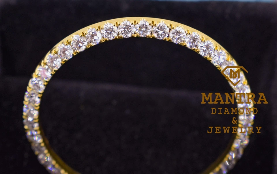 Bisel 36 mm 5 punteros 2,30 quilates bisel de diamantes personalizado para reloj con fecha Foto 4 de 4