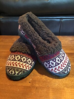 Muk Luks Amira Women’s Slippers Shoes Lined Bootie Brown Small 5-6