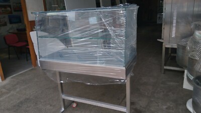 warme Vitrine Edelstahl verschiedene Größen für Ladeneinrichtung Außen Innen 220V