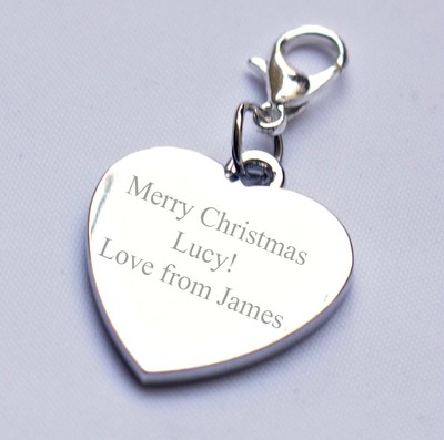 Gravurbar Weihnachten Herz Anhänger beliebiger Text/Nachricht/Wort Geburtstagsgeschenk
