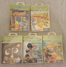 LeapFrog Leapster 5 Game Cartridge Lot Complete in Clamshell Cases Wall-E Outwit