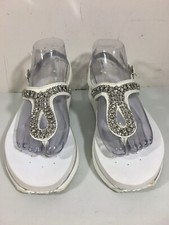 VOLATILE WHITE BLING SLING BACK WHITE LEATHER SANDALS SZ 9