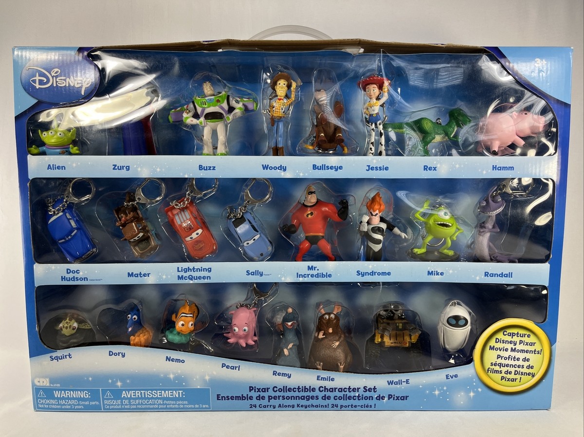 Disney Pixar Collectible Character Set 24 Keychains NIP CDI