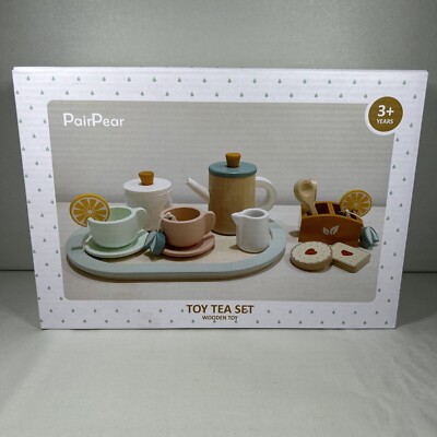 PairPear Wooden Toy Tea Set NIB