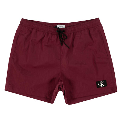 CALVIN KLEIN Herren Badehose KM0KM0098 Medium Drawstring Rot / XL / Badeshorts