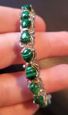 NWT Certified Green Turquoise Navajo Native Adjustable Bracelet Stamped 10 stone