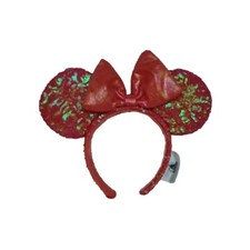Minnie Ears Sequins Orange Bow Disney Parks Exclusive Limited Party Headband New