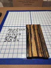 4 Pack, Black and White Ebony Wood turning blanks 1 1/2"x 1-1/2"x 12" EBW8
