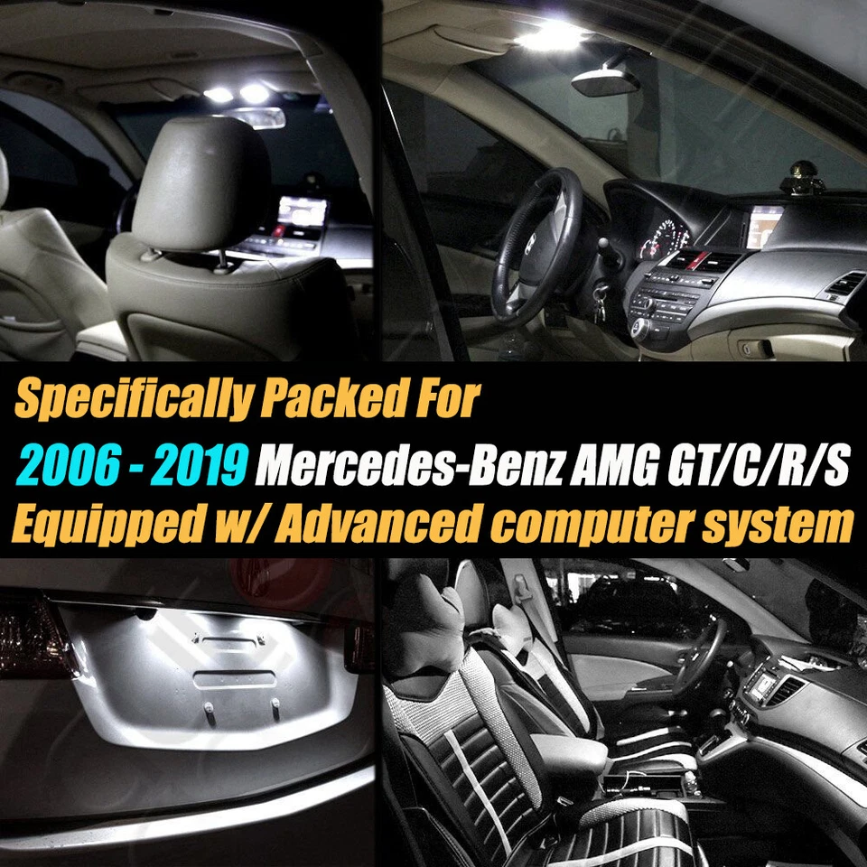Kit de luces LED interiores blancas sin errores de 12 piezas para Mercedes-Benz AMG GT 2016-2019  Foto 2 de 4