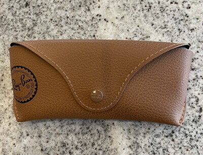 Ray-Ban Tan Leather Case Ray Ban Brown Tan Leather Case for Aviator Sunglasses Travel  main image 4