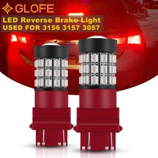 GLOFE 2X Brake Turn Signal Light 3157 3057 Red LED Bulb Blinker Lamps for Chevy