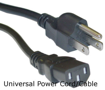 AC Power Cord 3 Prong Plug 6ft Shielded Universal, Fits many makes and models. 