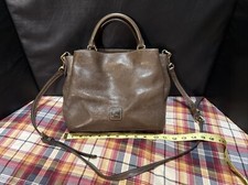 Dooney Bourke BARLOW Florentine Leather Small Satchel Bag Brown