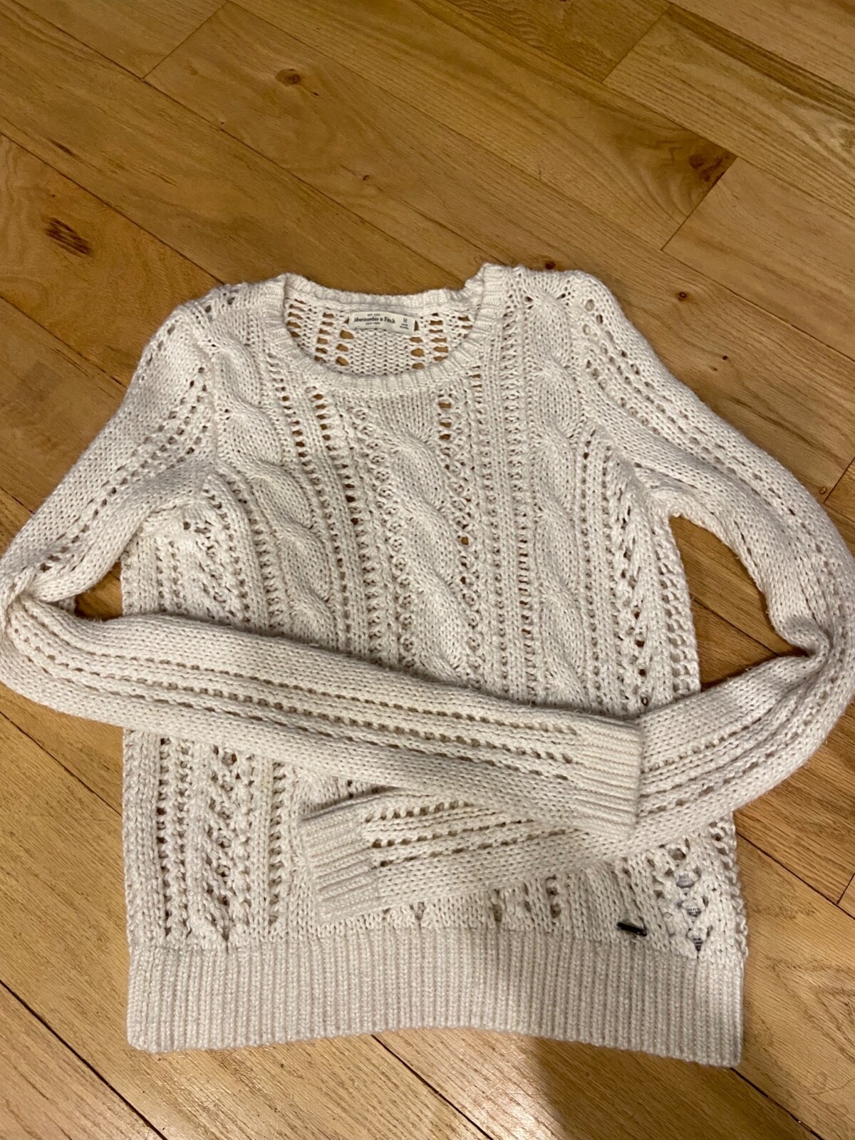abercrombie and fitch white sweater size medium | eBay