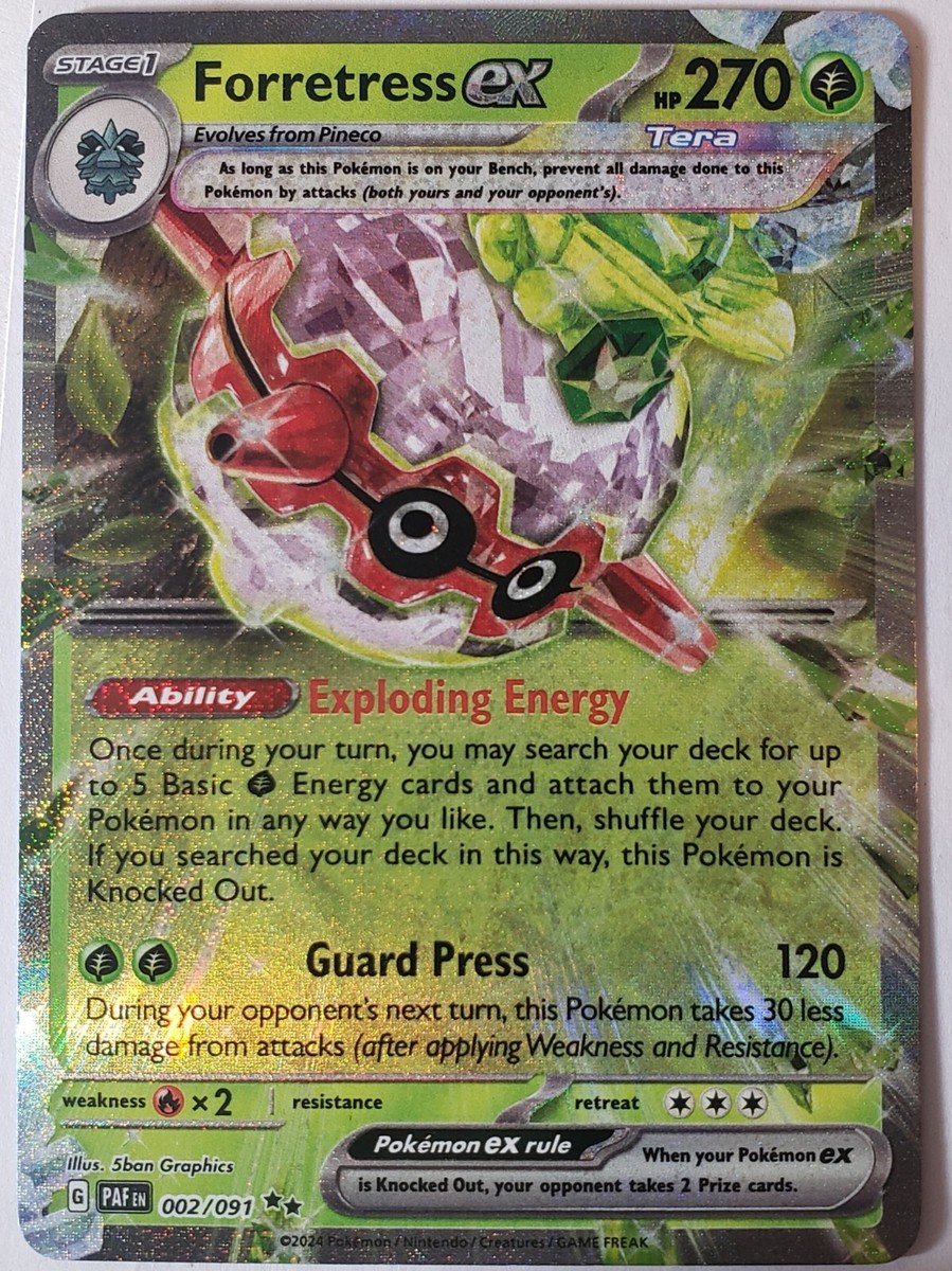 EX HOLO Forretress EX 002/091 NM / M Paldean Fates Scarlet Violet