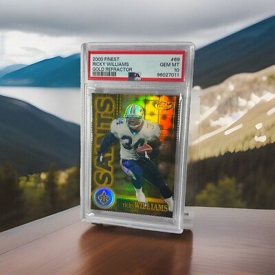 2000 Finest Ricky Williams Gold Refractor #34/300 JERSEY #34 PSA 10 POP 1/1