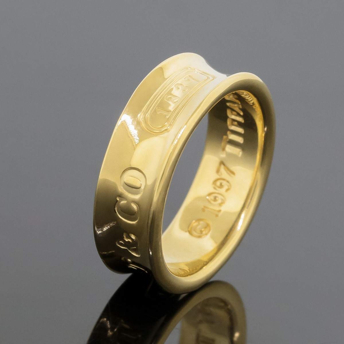 Tiffany & Co. 1837 Collection 6mm Wedding Band Ring Size 4.5 - 18K