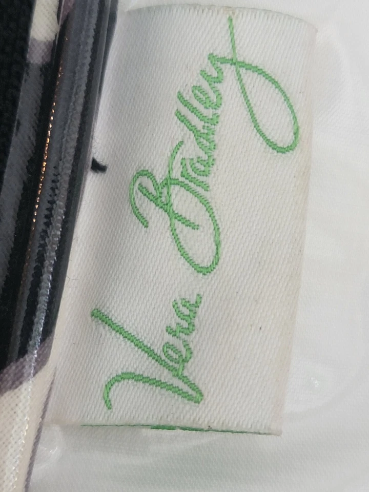 Cartera Fiambrera Retro De Colección Vera Bradley Diseño Negro Blanco Flores Grandes Foto 3 de 4