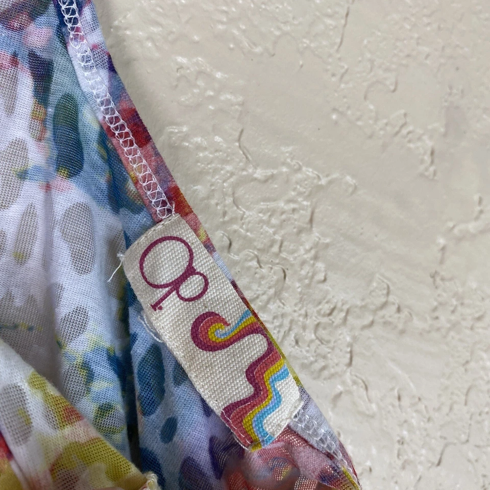 OP Ocean pacific M Y2K Burnout Swim Coverup Tank Dress Colorful Animal Print - Image 3 of 4