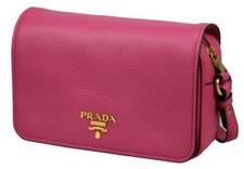 PRADA CROSSBODY SHOULDER BAG HANDBAG 1BD163 PINK LEATHER NEW