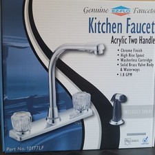 EZ-FLO Single-Handle Kitchen Faucet with Spray Chrome Acrylic Two Handle